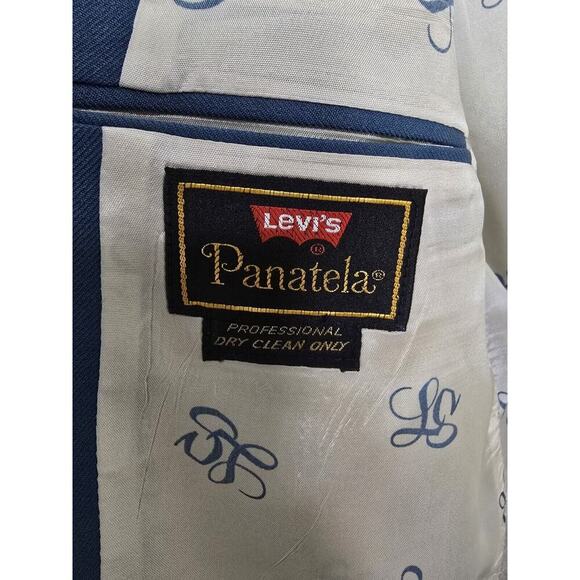 Levi's Panatela Men's Sport Coat Retro Blazer Two Button Blue 40R Old Money - Picture 8 of 9